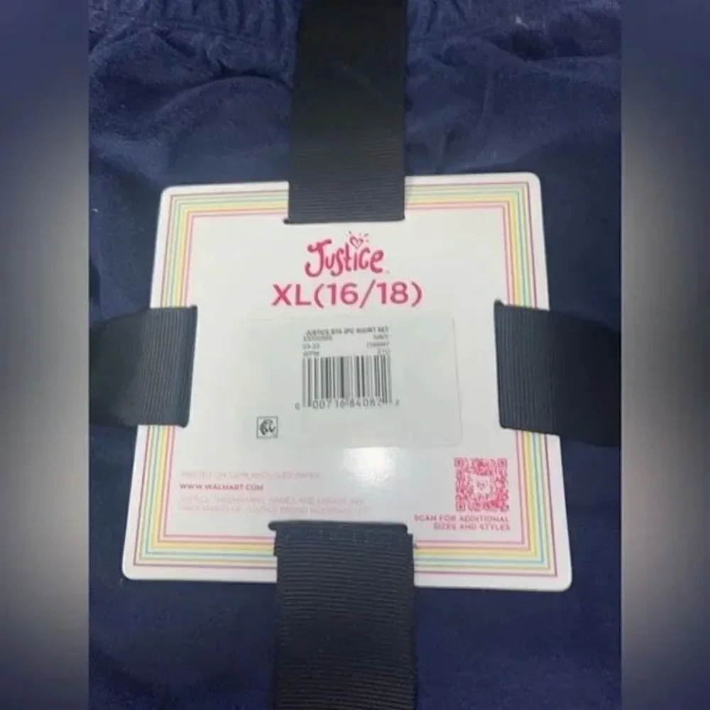 NWT Justice Girls Sz M (10) Cozy Fleece Long Sleeve Top & Sleep Short Pajama Set